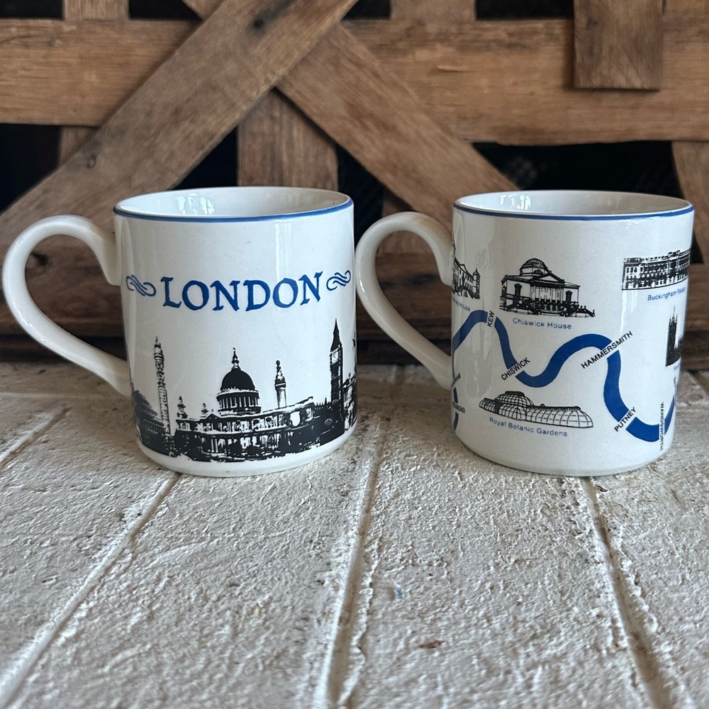 Vintg Souvenir Coffee Mugs London Scenes By Midwinter Staffordshire England 70's